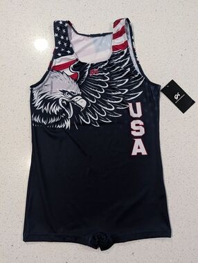 OFFICIAL TEAM USA GK Elite Gymnastics Jersey Wrestling leotard Singlet Mens AXL